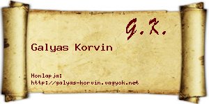 Galyas Korvin névjegykártya